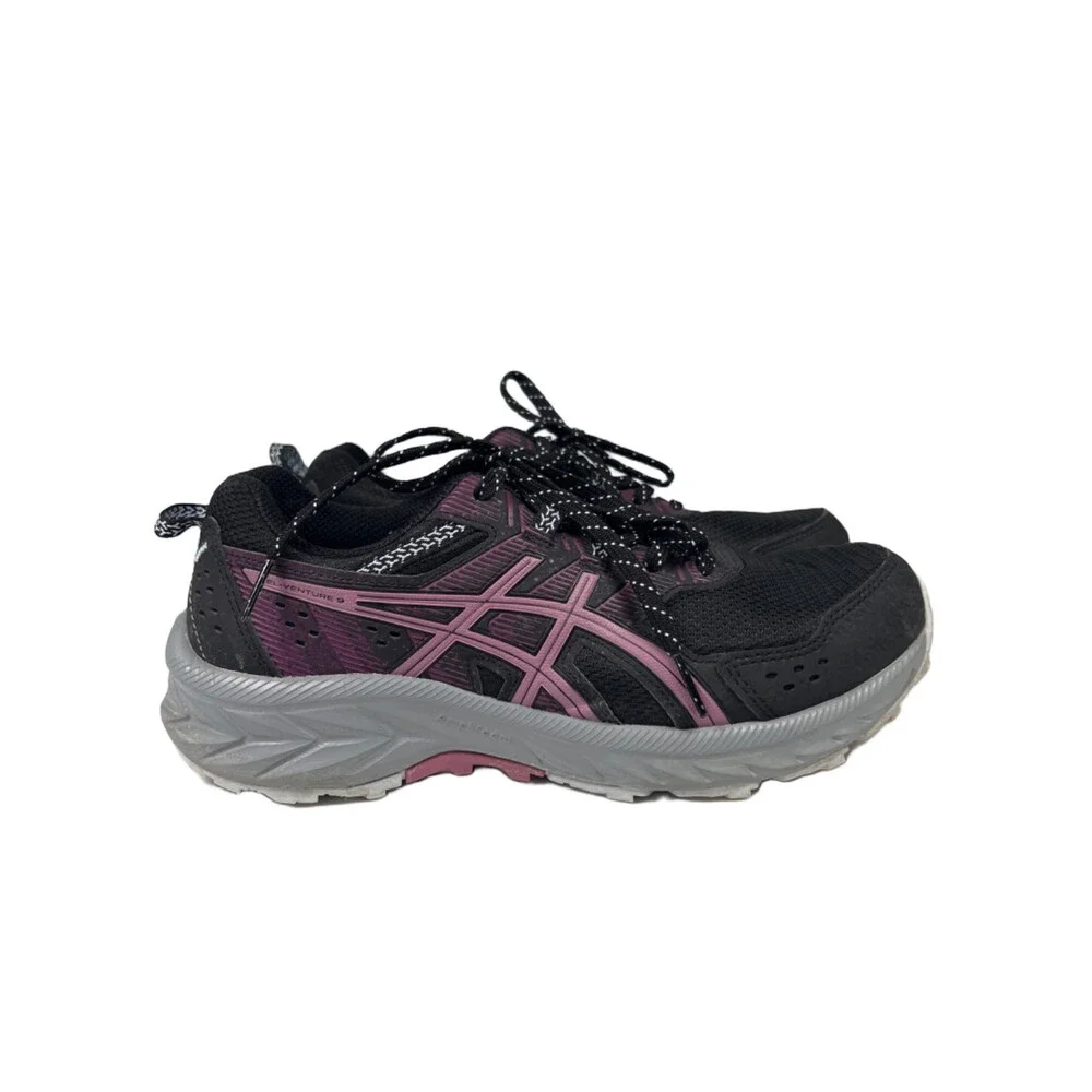 Asics Women's Black/Purple Gel-Venture 9 Lace Up Athletic Shoes - 7.5 Wide